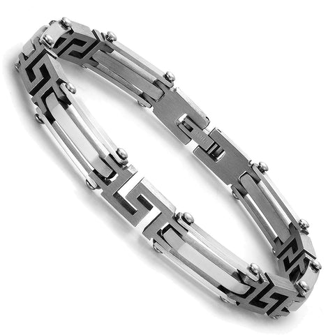 Urban Jewelry Elegant Silver Tone Link 316L Stainless Steel Bracelet for Men