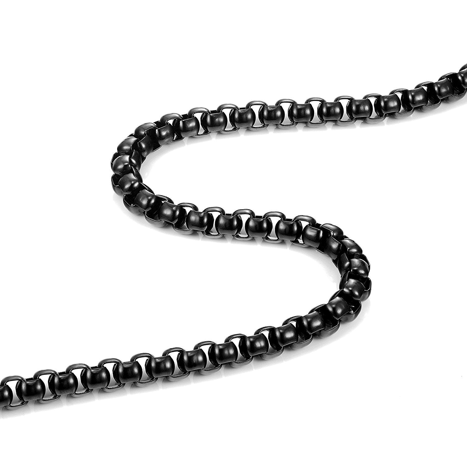 Stunning Black 316 Stainless Steel Men's Chain Necklace Versatile Wear Possibilities (18,21,23 inches)