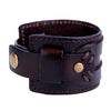 Image of Urban Jewelry Wide Deep Coffee Brown Genuine Leather Cuff Bracelet for Men