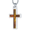 Image of Tungsten Men’s Christian Necklace – Cross Pendant with Steel Chain 22” – – Made of Polished Solid Tungsten, Carbon Fiber, and Amethyst Shell Material – 6 Designs and Colors to Choose - Gift for Him