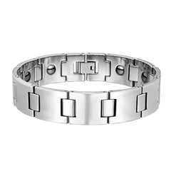 Dapper Men’s Bracelet – Rugged Track Link Tread Design in a Polished Silver Finish – Scratch & Tarnish Resistant Tungsten – Jewelry Gift or Accessory for Men
