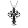 Image of Urban Jewelry Vintage Royalty Celtic Shield Cross Pendant Necklace in Stainless Steel with Cubic Zirconia