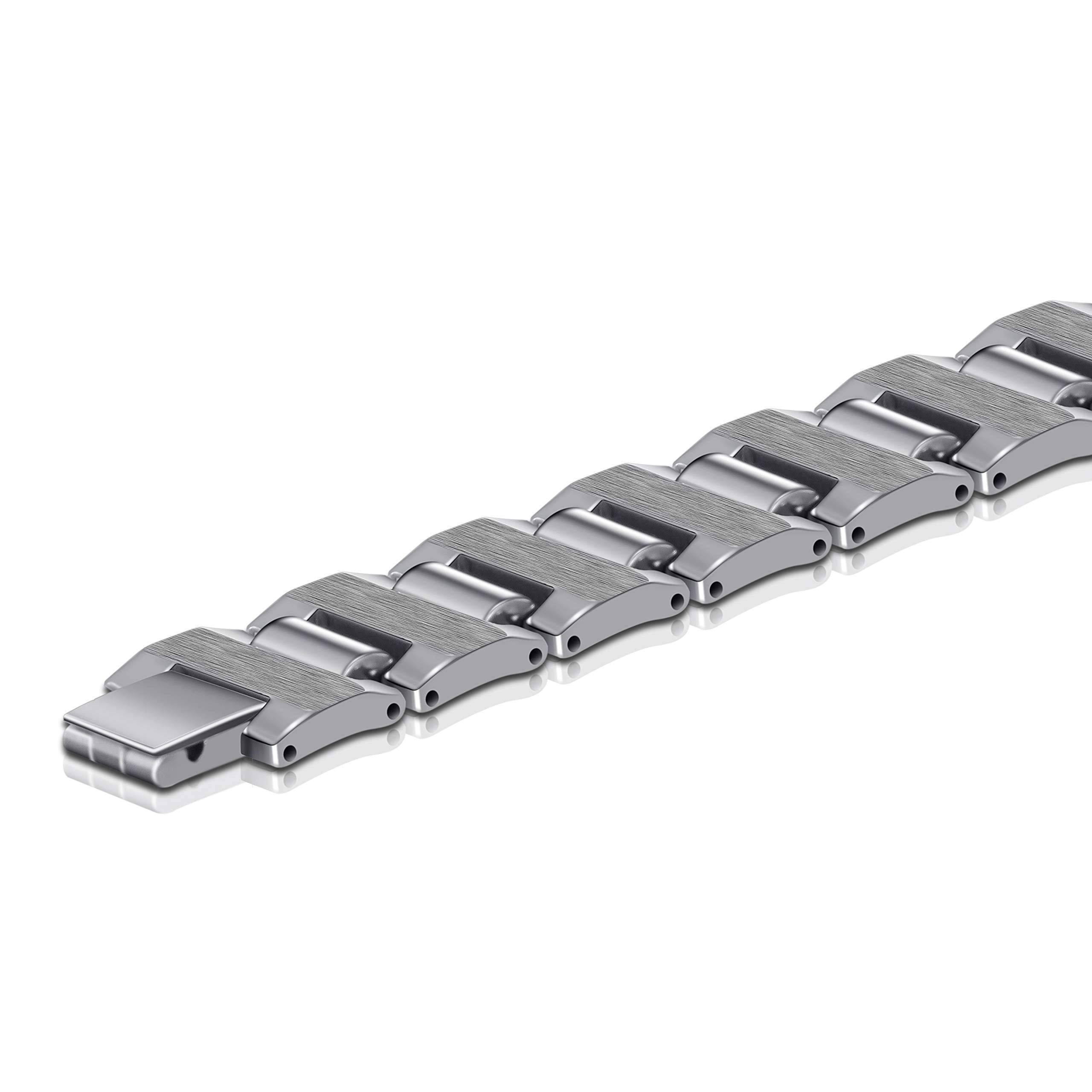 Urban Jewelry Stunning Solid Tungsten Metal Men’s Link Bracelet 8.3 inch (21 cm), 16mm Wide (Heavy, High Polish)
