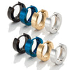 Image of 4 Pairs Set of Men's Stainless Steel Classic Huggie Hinged Hoop Earrings