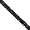 Image of Urban Jewelry Men's Titanium Magnetic Link Bangle Bracelet with Carbon Fiber 8.66 inch (Black)