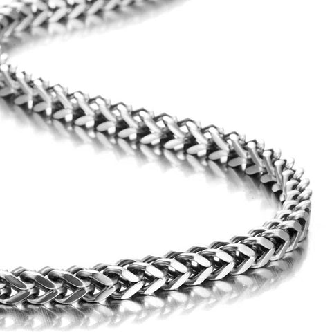 Urban Jewelry Stunning Mechanic Style Stainless Steel Silver Men's Necklace Link Chain (19,21,23 Inches)
