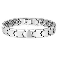 Dapper Men’s Bracelet – Interlocking Track Link Design in a Polished Silver Finish – Strong & Durable Solid Tungsten Material – Jewelry Gift or Accessory for Men