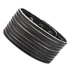 Image of Vintage Twisted Style Black Leather Bracelet Cuff Wristband Bangle Fashion (Resizable)