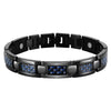 Image of Urban Jewelry Men's Titanium Magnet and Carbon Fiber Link Bangle Bracelet (8.66 inch, Black)