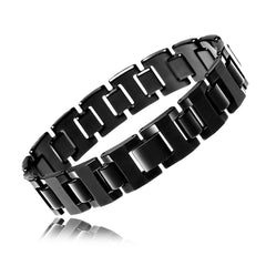 Urban Jewelry Stylish Black Solid Tungsten 8.3 Inches Link Bracelet for Men