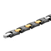 Image of Urban Jewelry Men’s Bracelet Chain Link Design – Contrasting Black and Gold Color – Made of Solid Tungsten and Ceramic Material - 8.3 inch (21 cm) 10mm Wide