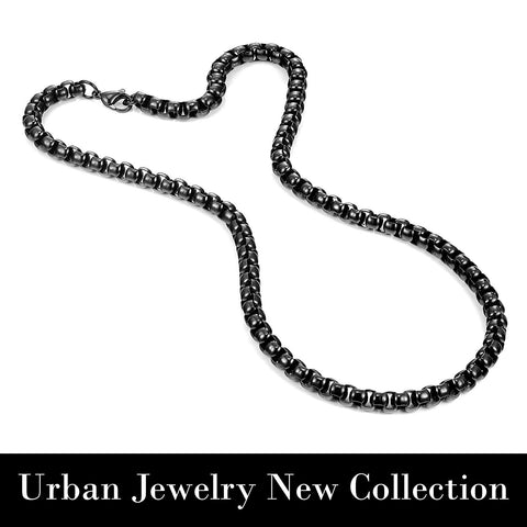 Stunning Black 316 Stainless Steel Men's Chain Necklace Versatile Wear Possibilities (18,21,23 inches)