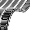 Image of Elegant Men's Black Solid Tungsten Link Bracelet with Magnet