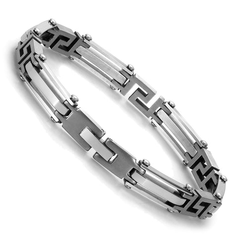 Urban Jewelry Elegant Silver Tone Link 316L Stainless Steel Bracelet for Men