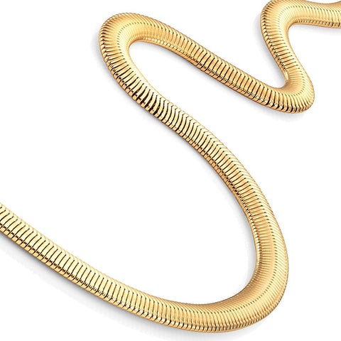 Gold Toned 316L Stainless Steel Men's Necklace Snake Chain 20" - Necklaces for Men - Mens Jewelry (6MM)