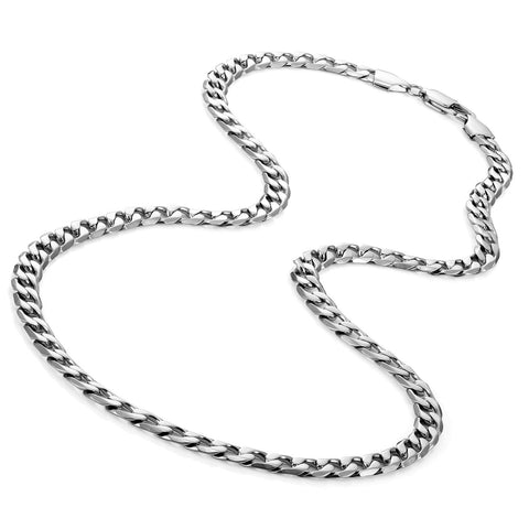 Classic Mens Necklace 316L Stainless Steel Silver Chain Color 18",21",23", 26" (6mm)