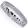 Image of Urban Jewelry Unique Solid Tungsten Puzzle Pieces Style Mens Link Bracelet (Silver, 10mm)