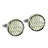 Image of Urban Jewelry Stunning Round 316L Stainless Steel & White Carbon Fiber Cufflinks for Men
