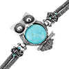 Image of Stunning Owl Tibet synthetic-turquoise Cuff Bracelet Owl Vintage Jewelry