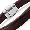 Image of Classic Genuine Leather Cuff Bracelets Stainless Steel Clasp 8.6"