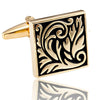 Image of Urban Jewelry Impressive Egyptian Style Scroll Pattern Stainless Steel Cufflinks for Men (Gold, Black)