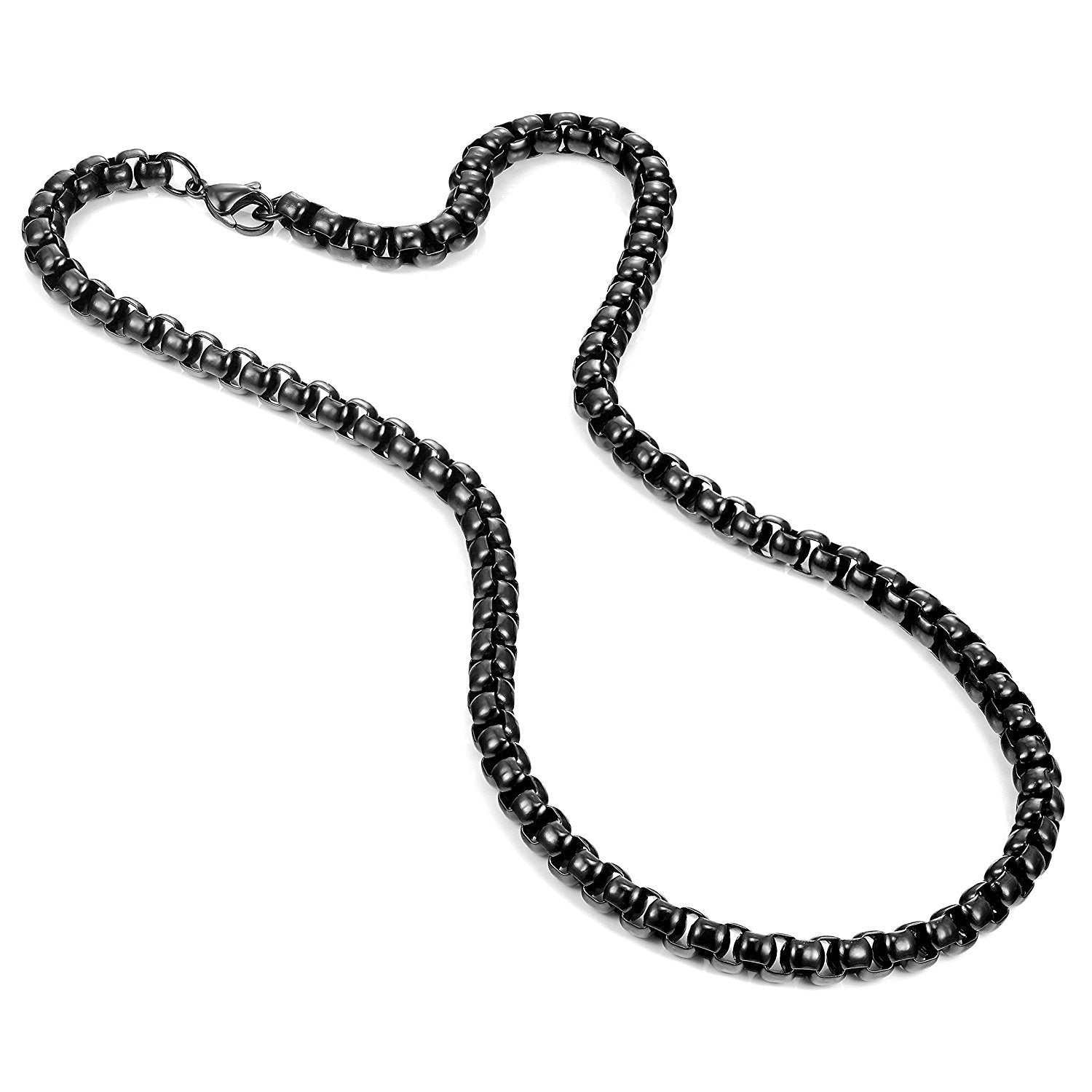 Stunning Black 316 Stainless Steel Men's Chain Necklace Versatile Wear Possibilities (18,21,23 inches)