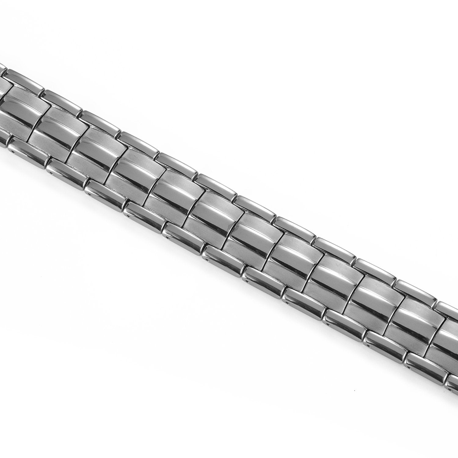 Urban Jewelry Men's Titanium Link Bangle Bracelet 8.66 inch Silver Tone