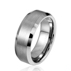 Urban Jewelry Solid Tungsten Silver Color Wedding Engagement Ring Band for Men
