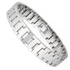 Image of Entrancing Men’s Bracelet – Interlocking Track Link Design – Radiant Silver Finish – Scratch & Tarnish Resistant Solid Tungsten – Jewelry Gift or Accessory for Men