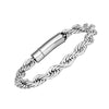 Image of Luxe Men’s Bracelet – Rope Chain Design in a Lustrous Silver Finish – Rust & Discoloration Resistant Stainless Steel – Jewelry Gift or Accessory for Men