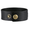 Image of Urban Jewelry Black Genuine Leather Men's Cuff Bracelet Versatile and Durable (8.25 inches)