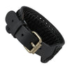 Image of Urban Jewelry Black Genuine Leather Cuff Men's Bracelet Perfect as a Gift (adjustable 7.3 to 9.25 inches)