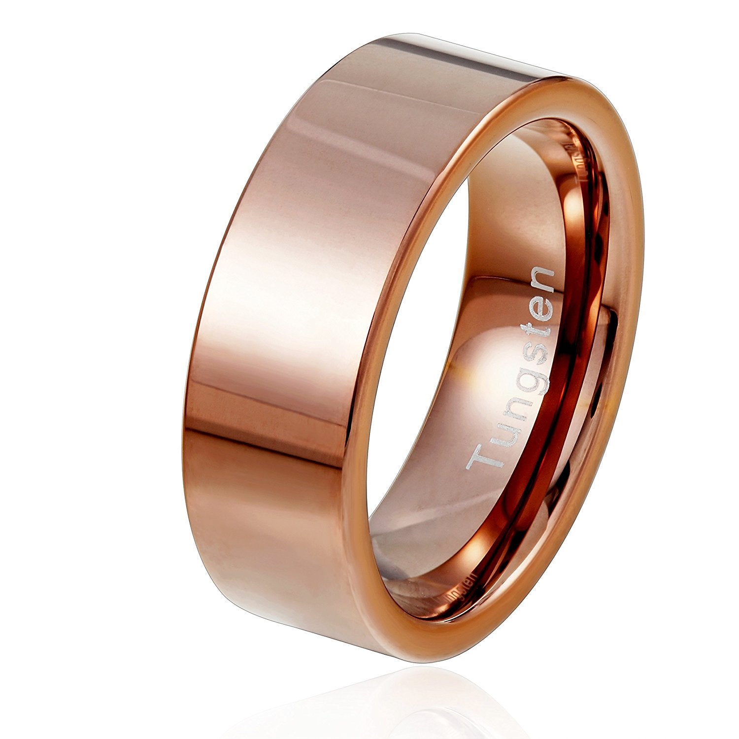 Urban Jewelry Plain Solid Tungsten Metal Bronze Engagement Wedding 8 mm Ring Band for Men