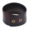 Image of Urban Jewelry Dark Brown Wide Cuff Genuine Leather Bracelet for Men