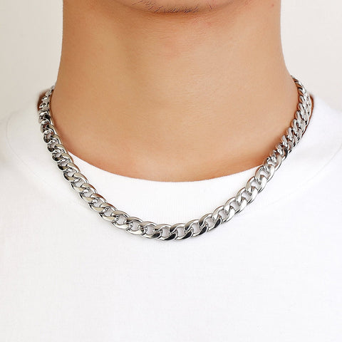 Urban Jewelry Polished Stainless Steel Men's Curb Chain Necklace in Va –