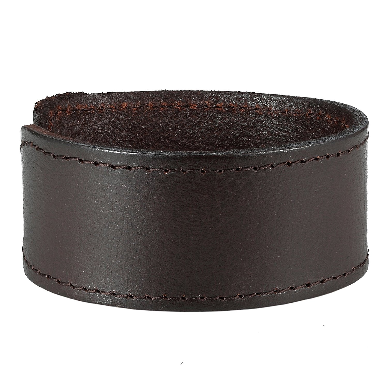 Urban Jewelry Brown Genuine Leather Cuff Bangle Men's Bracelet (adjustable 7.1 to 9.05 inches)