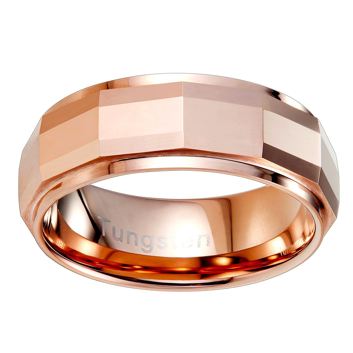 Urban Jewelry Stylish Solid Tungsten Matrix Bronze Metal Ring Wedding Engagement 8 mm Band for Men