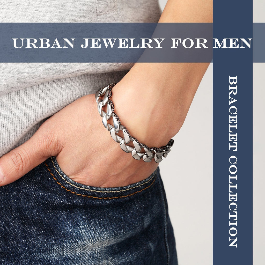 Fashionable and Popular Men Simple and Stylish Cuff Bangle Stainless Steel  for Jewelry Gift and for a Stylish Look