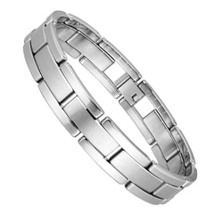 Stylish Men’s Bracelet – Chain Link Design in a High Polish Silver Finish – Made of Strong & Durable Solid Tungsten Material – Jewelry Gift or Accessory for Men