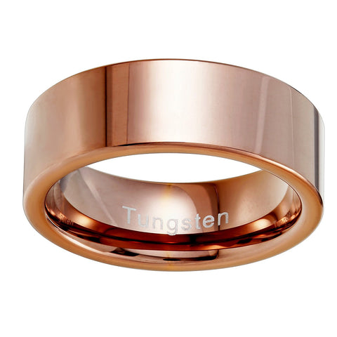 Urban Jewelry Plain Solid Tungsten Metal Bronze Engagement Wedding 8 mm Ring Band for Men