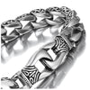 Image of Amazing Stainless Steel Men's link Bracelet Silver Black 9 Inch (With Branded Gift Box)