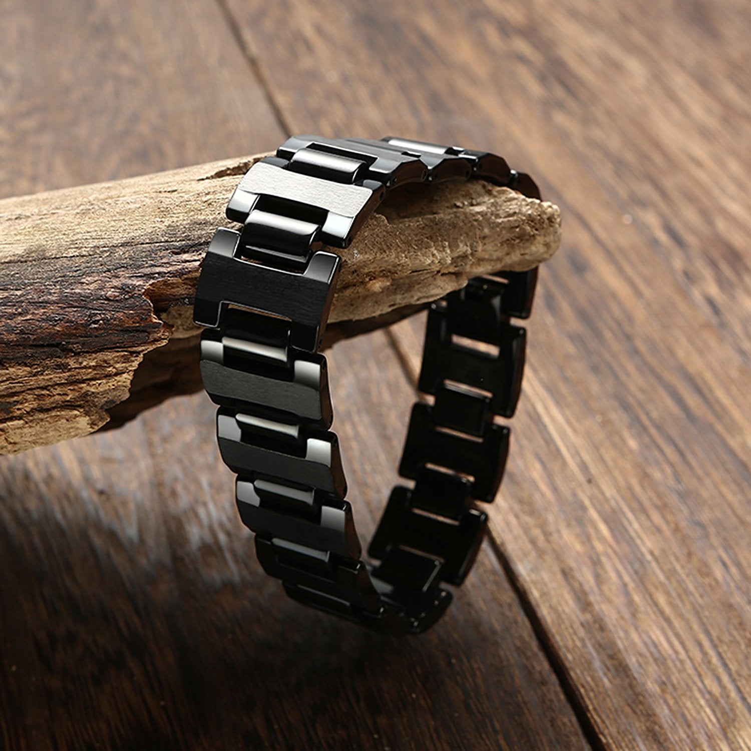 Urban Jewelry Stylish Black Solid Tungsten 8.3 Inches Link Bracelet for Men