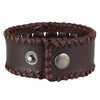 Image of Urban Jewelry Men's Brown Genuine Leather Cuff Bangle Bracelet Weave Design (8.25", 1.2" width)