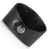 Image of Urban Jewelry Leaf Shape Black Genuine Leather Cuff Men's Bracelet (adjustable 7.9 inches, Width 1.7 inches)