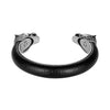 Image of Beastly Stylish Men’s Bracelet – Wolf’s Head Adornment – Black & Polished Silver Color Band – Made of Genuine Leather & Rust Resistant Stainless Steel – Jewelry Gift or Accessory for Men