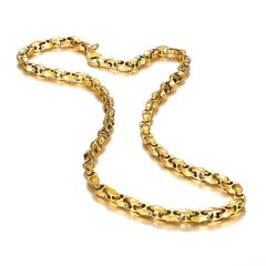 Urban Jewelry Unique Astro Snake 22 Inches Men's Tungsten Golden Toned Link Necklace Chain (Heavy, Solid)