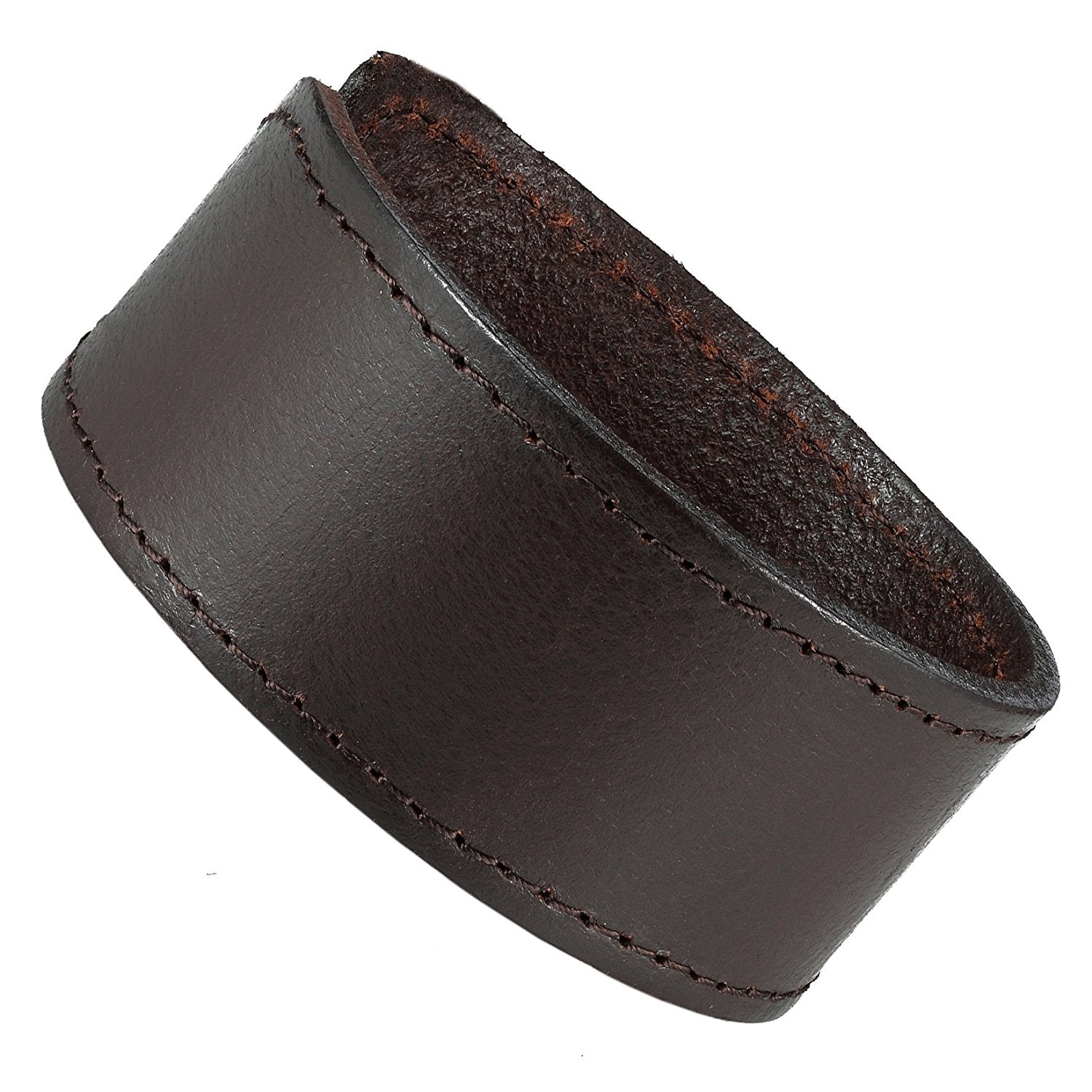 Urban Jewelry Brown Genuine Leather Cuff Bangle Men's Bracelet (adjustable 7.1 to 9.05 inches)