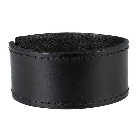 Urban Jewelry Black Genuine Leather Cuff Bangle Men's Bracelet (adjustable 7.1 to 9.05 inches)