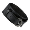Image of Urban Jewelry Black Genuine Leather Cuff Bangle Men's Bracelet (adjustable 7.1 to 9.05 inches)