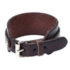 Image of Urban Jewelry Stunning Adjustable Dark Brown Cuff Leather Bracelet for Men (Metal Buckle Clasp)